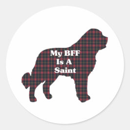 Saint Bernard BESTE FREUNDIN Saint icker Runder Aufkleber