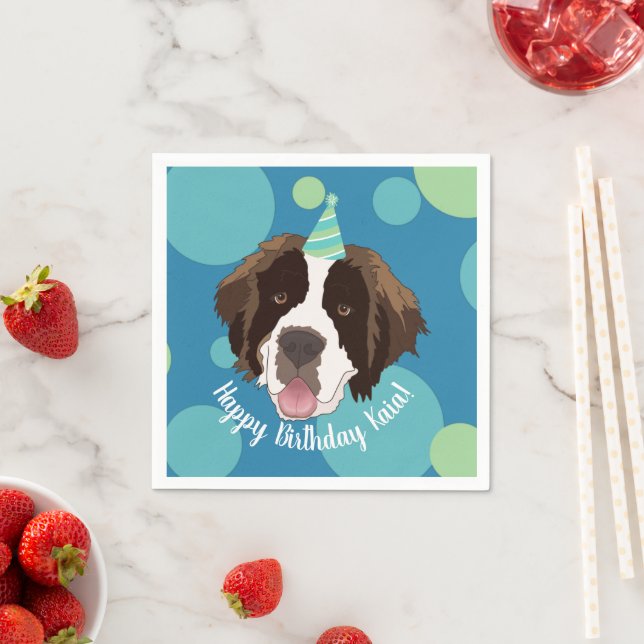 Saint Bernard Birthday Serviette (Beispiel)