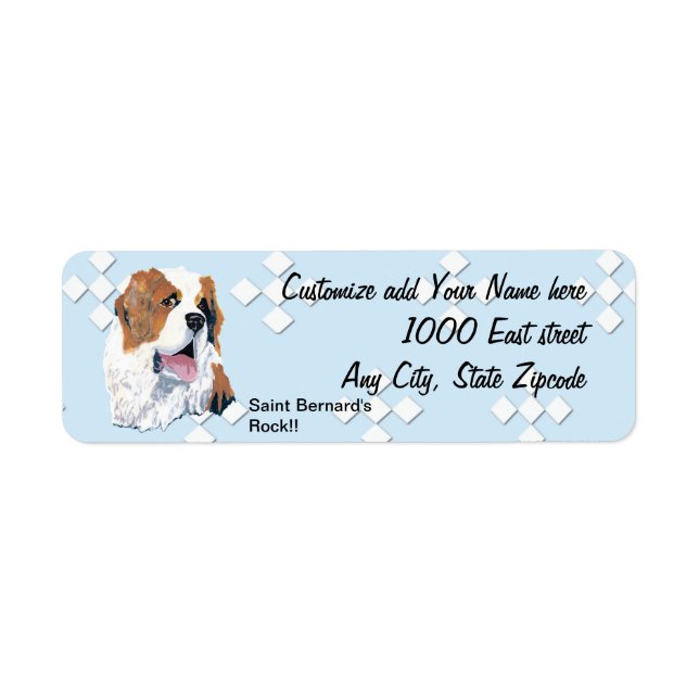 Saint Bernard - Blau mit weißem Diamantdesign (Vorne)