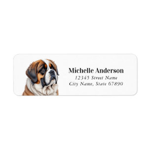 Saint Bernard Chien Retour Adresse Étiquettes