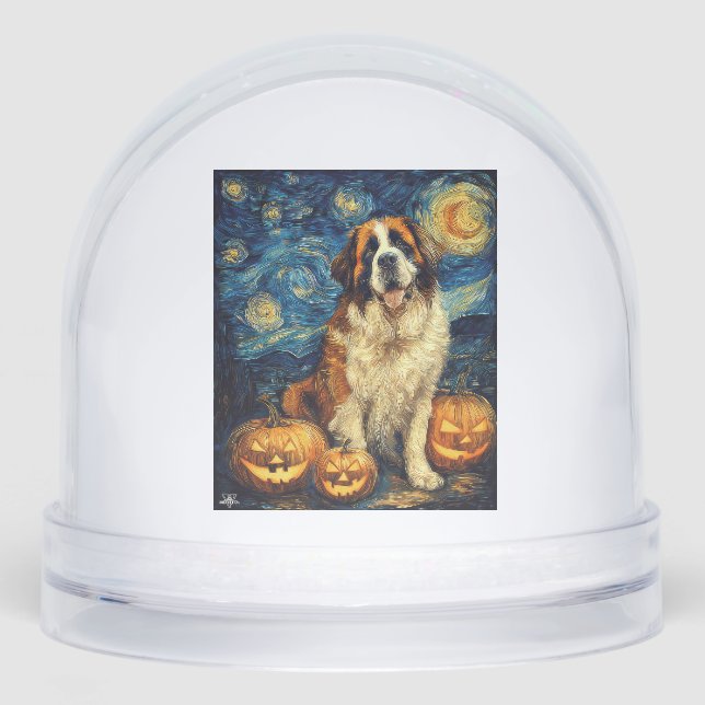 Saint Bernard Cute Dog Halloween Jack O Lantern Pu (Avant)