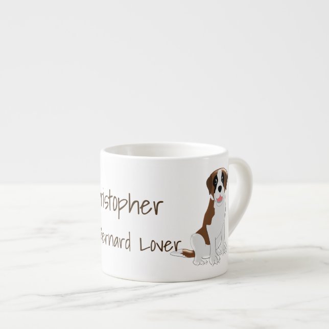 Saint Bernard Design Personalisiert Espressotasse (Vorderseite Rechts)