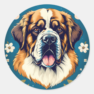 Saint Bernard Dog Animal Runder Aufkleber