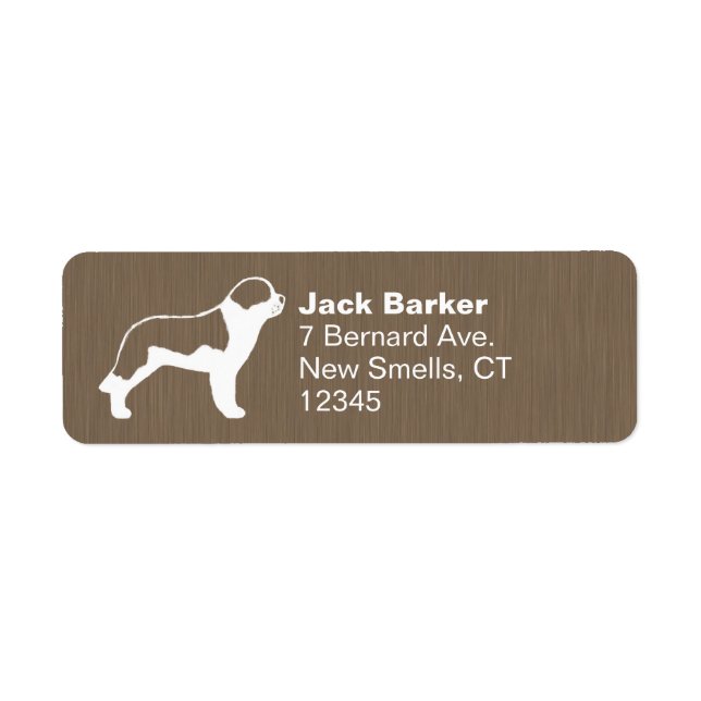Saint Bernard Dog Breed Rücksendeadressen-Aufklebe (Vorne)