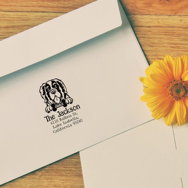 Saint Bernard Dog, Custom Rücksendeadresse, Gummistempel (Von Creator hochgeladen)