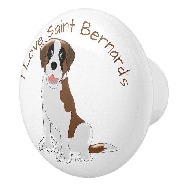 Saint Bernard Dog Design Keramikknauf (Rechts)