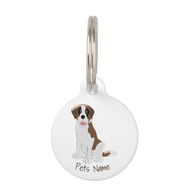 Saint Bernard Dog Design Personalisiert Haustiermarke (Vorderseite)