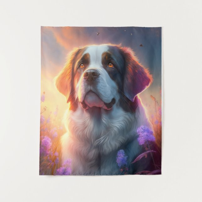 Saint Bernard Dog Frische Pasta machen Wandteppich (Vorderseite)