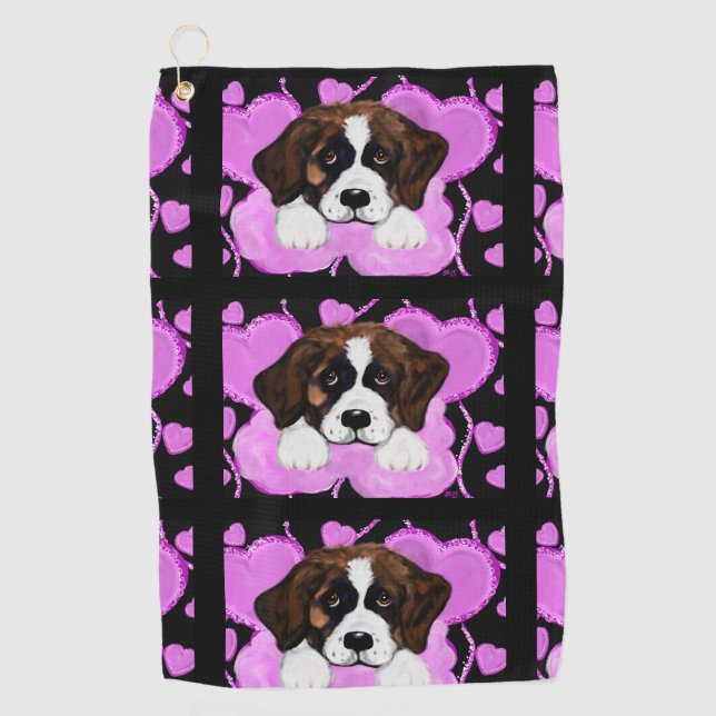 SAINT BERNARD DOG GOLFHANDTUCH (Vorderseite)