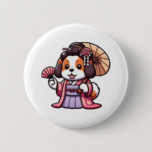 Saint Bernard Dog Kimono Button
