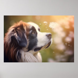 Saint Bernard Dog Pet Animal Tranquil Poster