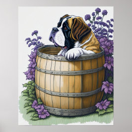 Saint Bernard Dog Poster