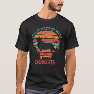 Saint Bernard Dog Puppy Retro Vintag Sunset T-Shirt