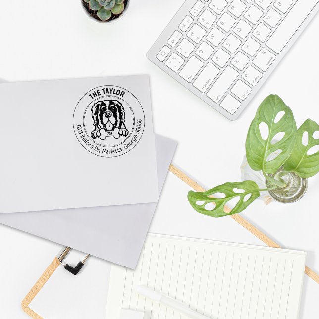 Saint Bernard Dog Rücksendeadresse Gummistempel (Von Creator hochgeladen)