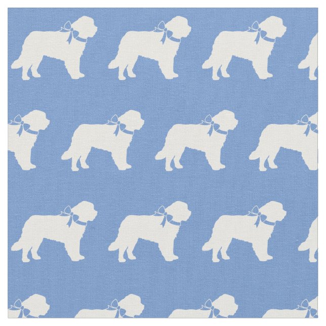 Saint Bernard Dog Silhouette Pet Light Blue Stoff (Nahaufnahme)