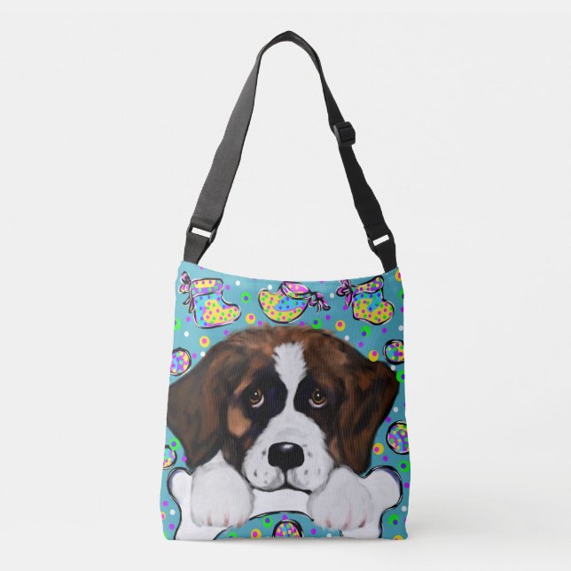 SAINT BERNARD DOG TRAGETASCHEN MIT LANGEN TRÄGERN (Vorderseite)