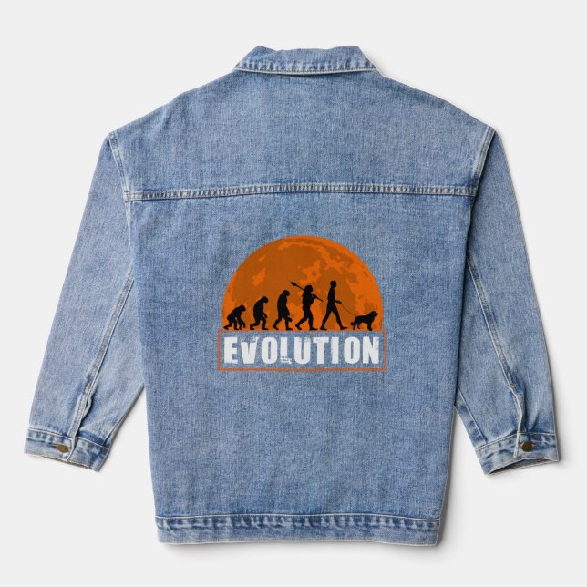 Saint Bernard Dog Vater Evolution Jeansjacke (Rückseite)