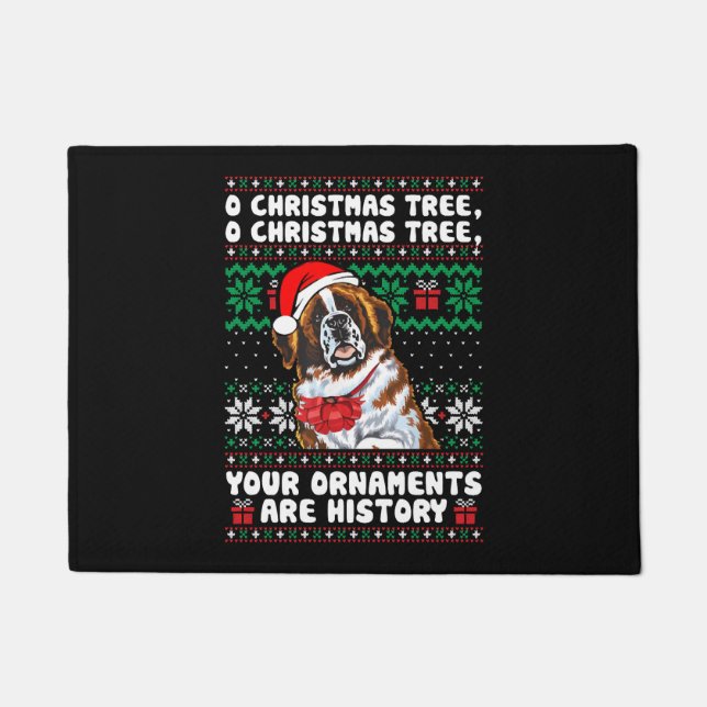 Saint Bernard Dog Weihnachten Funny Ornaments Paja Fußmatte (Vorderseite)