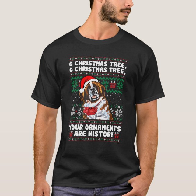 Saint Bernard Dog Weihnachten Funny Ornaments Paja T-Shirt (Vorderseite)