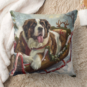 Saint Bernard Dog Weihnachtsfest Kissen