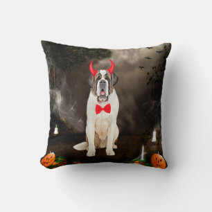 Saint Bernard Dog zu Halloween Kissen