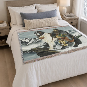 Saint Bernard Dog Zwarf Fantasy Decke