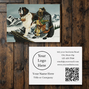 Saint Bernard Dog Zwarf Fantasy Visitenkarte