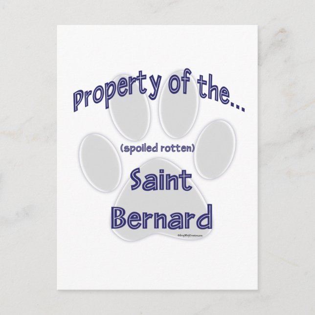 Saint Bernard-Eigentum Postkarte (Vorderseite)