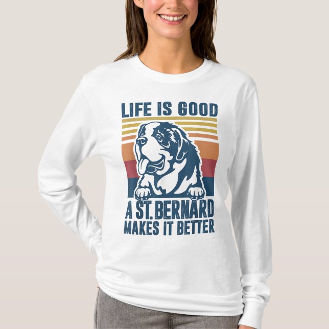 Saint Bernard Geschenke für Frauen Männer Hunde Ma T-Shirt (Vorderseite)