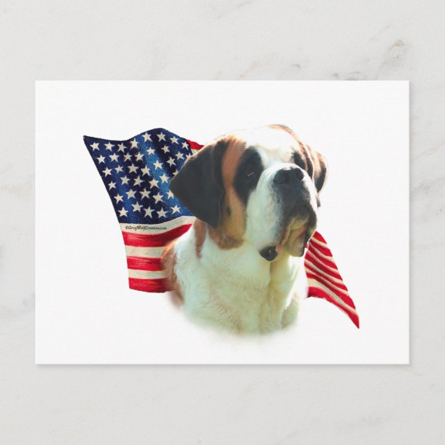 Saint Bernard (glatte Flagge) Postkarte (Vorderseite)