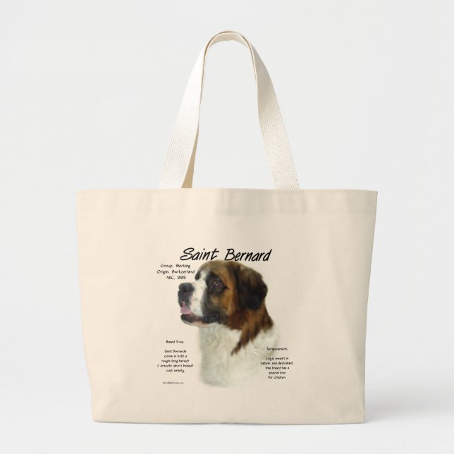 Saint Bernard (grob) Historisches Design Jumbo Stoffbeutel (Vorne)