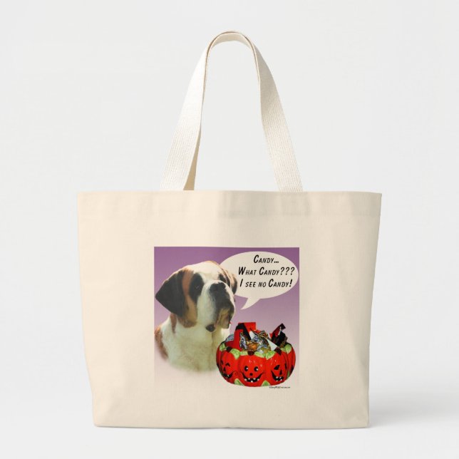 Saint Bernard Halloween Candy Jumbo Stoffbeutel (Vorne)