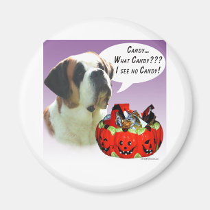 Saint Bernard Halloween Candy Magnet