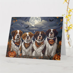 Saint Bernard Halloween Spooky Karte