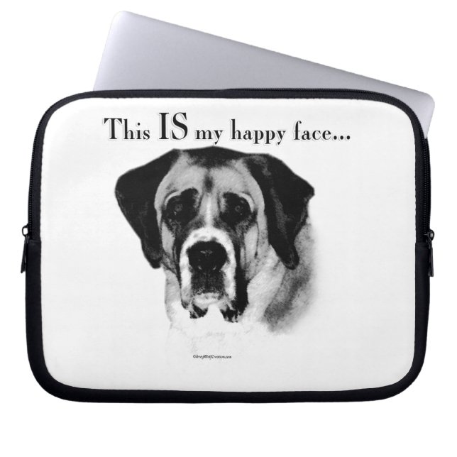 Saint Bernard Happy Face Laptopschutzhülle (Vorderseite)
