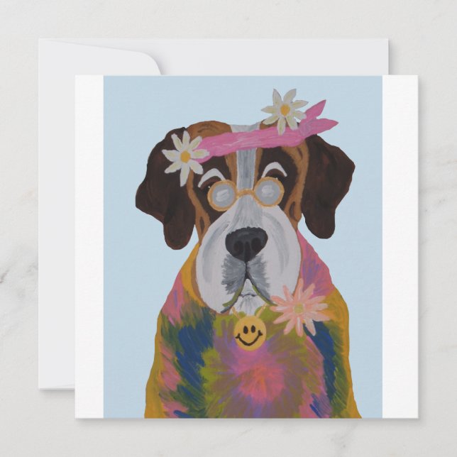 Saint Bernard Hippie Dankeskarte (Vorderseite)
