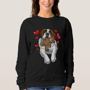 Saint Bernard Hund mit Herz Sweatshirt