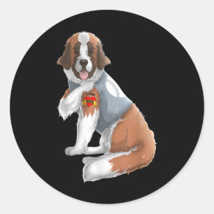 Saint Bernard I Liebe Mama Tattoo Hundeshirt Funny Runder Aufkleber