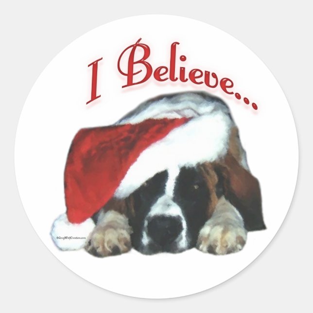 Saint Bernard Ich glaube Sticker (Vorderseite)