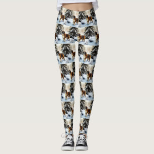 Saint Bernard Lassen Sie es Schnee Weihnachten Leggings