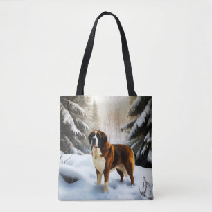 Saint Bernard Lassen Sie es Schnee Weihnachten Tasche