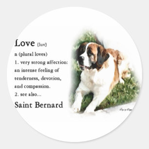 Saint Bernard Lovers Runder Aufkleber