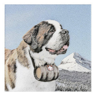 Saint Bernard Malerei - Niedliche Original Hunde K Acryldruck