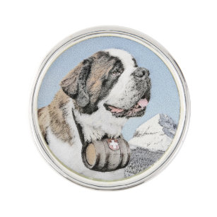 Saint Bernard Malerei - Niedliche Original Hunde K Anstecknadel