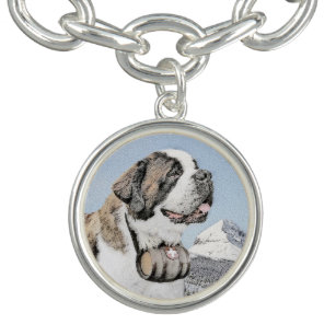 Saint Bernard Malerei - Niedliche Original Hunde K Armband