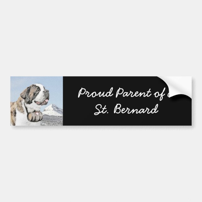 Saint Bernard Malerei - Niedliche Original Hunde K Autoaufkleber (Vorne)
