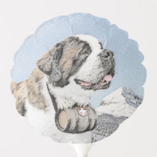 Saint Bernard Malerei - Niedliche Original Hunde K Ballon