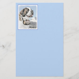 Saint Bernard Malerei - Niedliche Original Hunde K Briefpapier