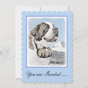 Saint Bernard Malerei - Niedliche Original Hunde K Einladung