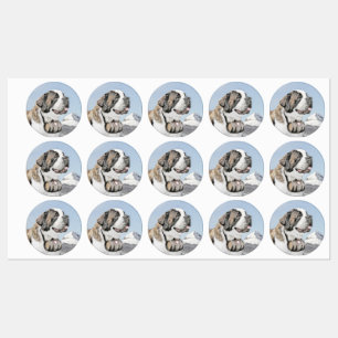 Saint Bernard Malerei - Niedliche Original Hunde K Etiketten